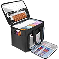 Los mejores  - ProCase Bolsa Almacenaje Grande para Tejer (Bolsa Sola SIN Accesorios)- Bolso de Gran Capacidad Sin Tapa con Divisor…